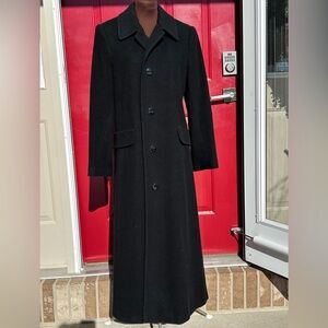 TALBOTSs6 Wool/Cashmere elegant blk maxi coat-LOOKS NEW-satin lined-side pockets